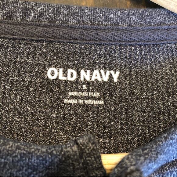 Old Navy Thermal Waffle Knit Henley Long Sleeve Gray Shirt Mens Small Gorpcore - Picture 2 of 8